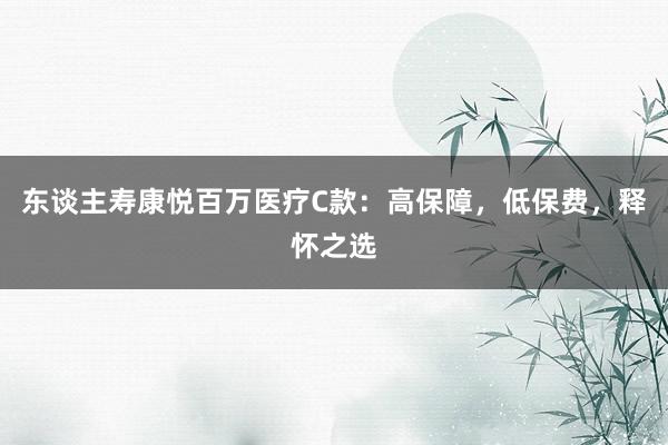 东谈主寿康悦百万医疗C款:高保障,低保费,释怀之选